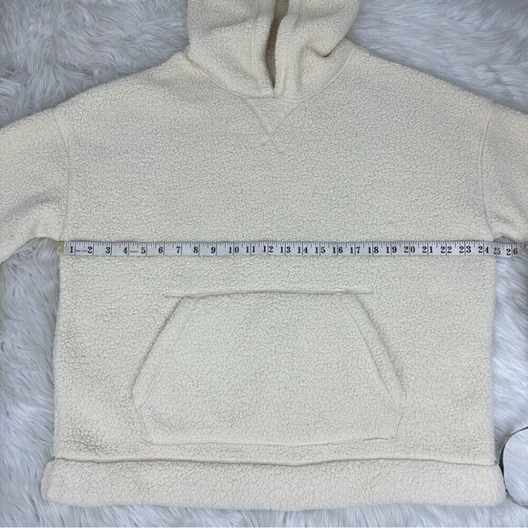 Standard/Cloth Men’s Off White Gorpcore Oversized Sherpa Hoodie Sweatshirt S/C50 - Picture 12 of 13